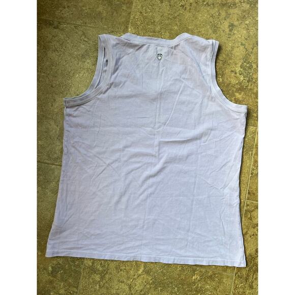 LIFE IS GOOD V-neck lavender tank top, women's size L - Picture 8 of 8